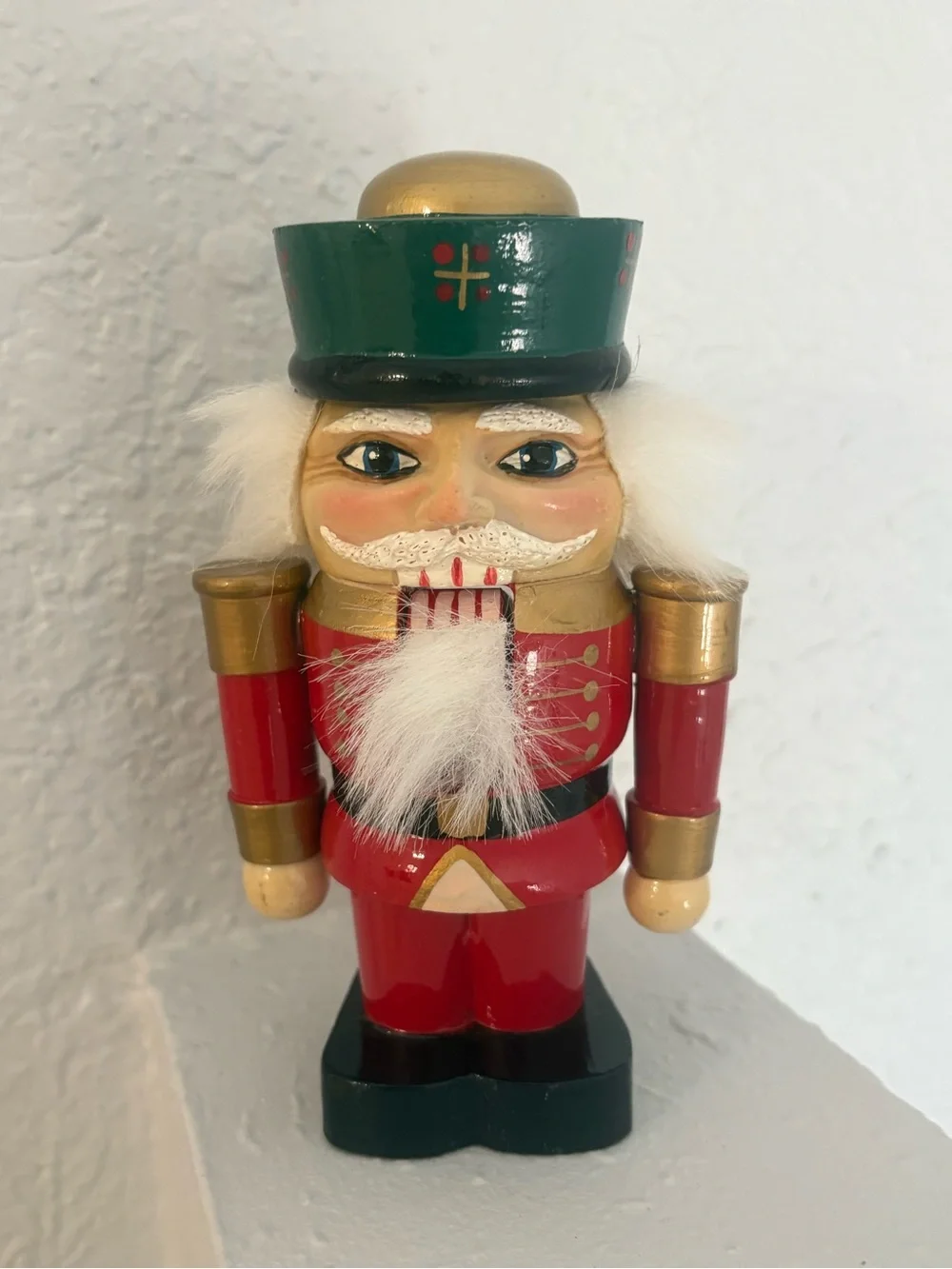 Festive Red and Green Nutcracker Figurine - Decorative Home Accent
